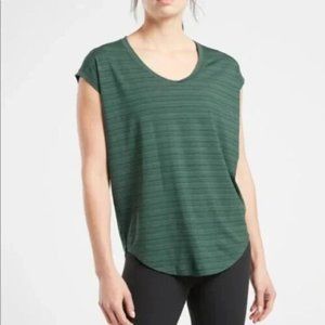 Athleta Cloudlight Stratus T Shirt in Whisper Tripe Seaweed Snack Size 00